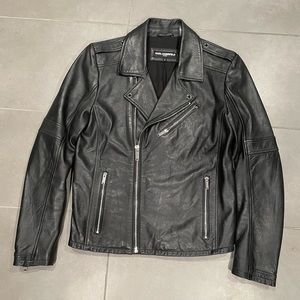 Karl Lagerfeld Leather BLK Motorcycle Jacket Sz: M